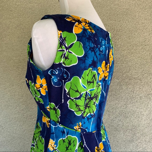 🌺 Vintage Bright Barkcloth Muumuu Maxi-Dress 🌺 - Picture 6 of 12